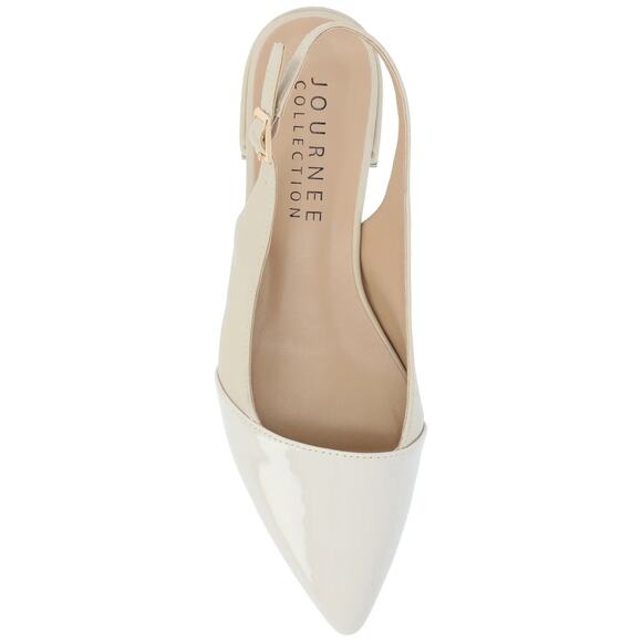 Journee Collection Bertie Sling Tone Pointed Toe Flats, Bone  Journee Collection Women\'s Bertie Sling Tone Pointed Toe Flats, Bone Size 8M